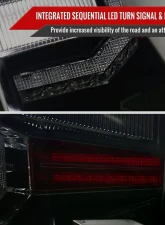 Spec-D Sequential Signal LED Taillights (Glossy Black Housing/Smoked Lens) Toyota Tacoma 2016-2022                                     - LT-TAC16SMLED-SQ-FS - Image 4