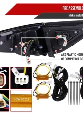 Spec-D LED Red Sequential Tube Tail Lights Matte Black Housing/Clear Lens Subaru Impreza WRX Hatchback 2008-2014                                     - LT-WRX085JRLED-SQ-TM - Image 7