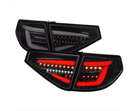 Spec-D LED Sequential Tube Tail Lights Glossy Black Housing/Dark Smoke Lens Subaru Impreza WRX Hatchback 2008-2014