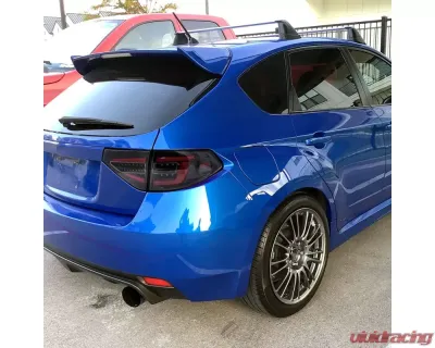Spec-D LED Sequential Tube Tail Lights Glossy Black Housing/Clear Lens Subaru Impreza WRX Hatchback 2008-2014 - LT-WRX085BKLED-SQ-TM