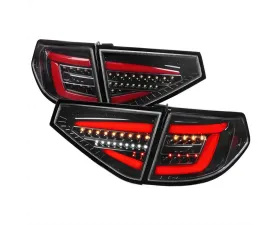 Spec-D LED Sequential Tube Tail Lights Glossy Black Housing/Clear Lens Subaru Impreza WRX Hatchback 2008-2014