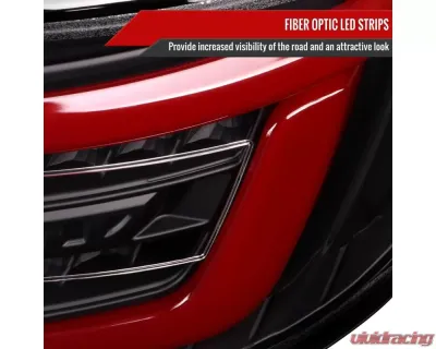 Spec-D LED Red Sequential Tube Tail Lights Matte Black Housing/Clear Lens Subaru Impreza WRX Hatchback 2008-2014 - LT-WRX085JRLED-SQ-TM