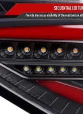 Spec-D LED Red Sequential Tube Tail Lights Matte Black Housing/Clear Lens Subaru Impreza WRX Hatchback 2008-2014                                     - LT-WRX085JRLED-SQ-TM - Image 4