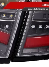 Spec-D LED Red Sequential Tube Tail Lights Matte Black Housing/Clear Lens Subaru Impreza WRX Hatchback 2008-2014                                     - LT-WRX085JRLED-SQ-TM - Image 6