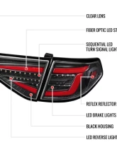 Spec-D LED Red Sequential Tube Tail Lights Matte Black Housing/Clear Lens Subaru Impreza WRX Hatchback 2008-2014                                     - LT-WRX085JRLED-SQ-TM - Image 8