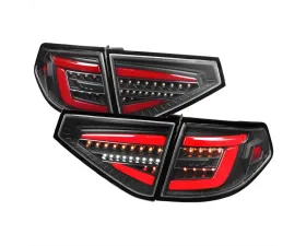 Spec-D LED Red Sequential Tube Tail Lights Matte Black Housing/Clear Lens Subaru Impreza WRX Hatchback 2008-2014