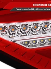 Spec-D LED Sequential Tube Tail Lights Chrome Housing/Red Lens Subaru Impreza WRX Hatchback 2008-2014                                     - LT-WRX085RLED-SQ-TM - Image 4