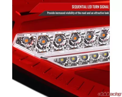 Spec-D LED Sequential Tube Tail Lights Chrome Housing/Red Lens Subaru Impreza WRX Hatchback 2008-2014 - LT-WRX085RLED-SQ-TM