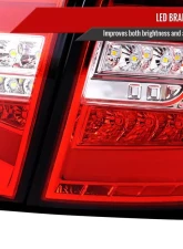 Spec-D LED Sequential Tube Tail Lights Chrome Housing/Red Lens Subaru Impreza WRX Hatchback 2008-2014                                     - LT-WRX085RLED-SQ-TM - Image 6