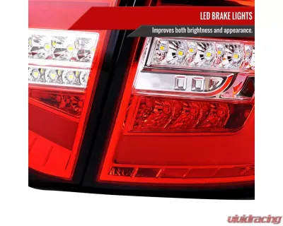 Spec-D LED Sequential Tube Tail Lights Chrome Housing/Red Lens Subaru Impreza WRX Hatchback 2008-2014 - LT-WRX085RLED-SQ-TM