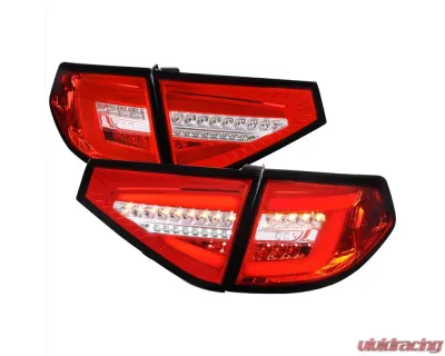 Spec-D LED Sequential Tube Tail Lights Chrome Housing/Red Lens Subaru Impreza WRX Hatchback 2008-2014 - LT-WRX085RLED-SQ-TM