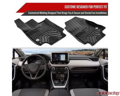 Spec-D 3PC All Weather Black TPE Floor Mats Toyota RAV4 2019-2022 - MAT-RAV19A-MP