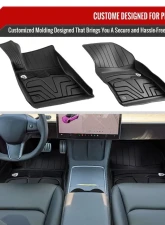 Spec-D All Weather 3PC TPE Floor Mats Tesla Model 3 2017-2022                                     - MAT-TSLA317A-MP - Image 3