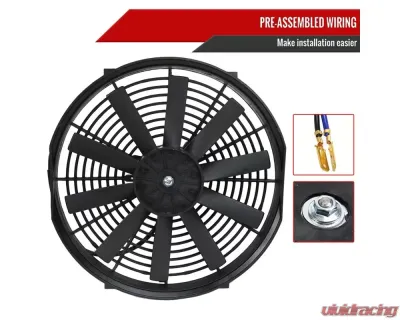 Spec-D Universal 14 Inch 12V/160W Radiator Cooling Fan Kit - RAD3F-FAN14