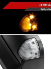 Spec-D Black Power Heated Towing Mirrors With Clear Lens LED Turn Signal Dodge RAM 1500 | Dodge RAM 2500/3500 1988-2002                                     - RMX-RAM98HP-G1-FS - Image 2