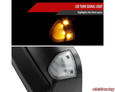 Spec-D Black Power Heated Towing Mirrors With Clear Lens LED Turn Signal Dodge RAM 1500 | Dodge RAM 2500/3500 1988-2002 - RMX-RAM98HP-G1-FS
