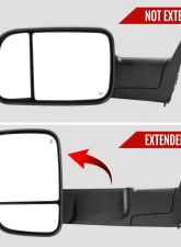 Spec-D Black Power Heated Towing Mirrors With Clear Lens LED Turn Signal Dodge RAM 1500 | Dodge RAM 2500/3500 1988-2002                                     - RMX-RAM98HP-G1-FS - Image 3