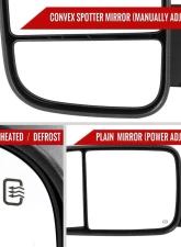 Spec-D Black Power Heated Towing Mirrors With Clear Lens LED Turn Signal Dodge RAM 1500 | Dodge RAM 2500/3500 1988-2002                                     - RMX-RAM98HP-G1-FS - Image 4