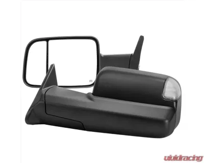 Spec-D Black Power Heated Towing Mirrors With Clear Lens LED Turn Signal Dodge RAM 1500 | Dodge RAM 2500/3500 1988-2002 - RMX-RAM98HP-G1-FS
