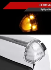 Spec-D Chrome Power Heated Towing Mirrors With Clear Lens LED Turn Signal Dodge RAM 1500 | RAM 2500/3500 1998-2002                                     - RMX-RAM98HP-G2-FS - Image 2