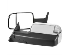 Spec-D Chrome Power Heated Towing Mirrors With Clear Lens LED Turn Signal Dodge RAM 1500 | RAM 2500/3500 1998-2002