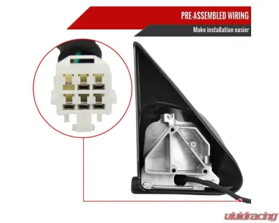 Spec-D Black Power Heated Towing Mirrors With Clear Lens LED Turn Signal Dodge RAM 1500 | Dodge RAM 2500/3500 1988-2002 - RMX-RAM98HP-G1-FS