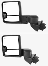Spec-D Power Adjustable, Heated, & Manual Extendable Black Towing Mirrors w/ Clear Lens LED Turn Signal & Clearance Lights GMC Sierra 2019-2024                                     - RMX-SIE1915G3HP-FS - Image 3