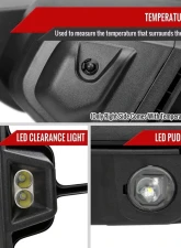 Spec-D Power Adjustable, Heated, & Manual Extendable Black Towing Mirrors w/ Clear Lens LED Turn Signal & Clearance Lights GMC Sierra 2019-2024                                     - RMX-SIE1915G3HP-FS - Image 6