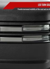 Spec-D Power Adjustable, Heated, Manual Extendable Black Towing Mirrors with Smoke Lens LED Turn Signal and Clearance Lights GMC Sierra 1500 2019-2022                                     - RMX-SIE1915G3GHP-FS - Image 4