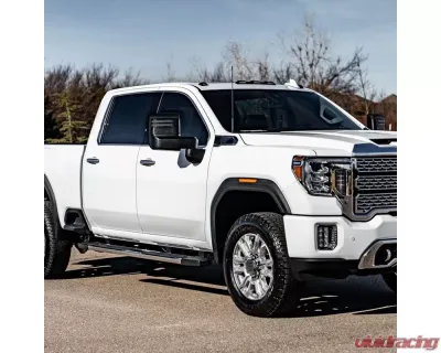 Spec-D Power Adjustable, Heated, Manual Extendable Black Towing Mirrors with Smoke Lens LED Turn Signal and Clearance Lights GMC Sierra 1500 2019-2022 - RMX-SIE1915G3GHP-FS