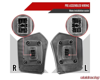 Spec-D Power Adjustable, Heated, Manual Extendable Black Towing Mirrors with Smoke Lens LED Turn Signal and Clearance Lights GMC Sierra 1500 2019-2022 - RMX-SIE1915G3GHP-FS