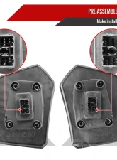 Spec-D Power Adjustable, Heated, & Manual Extendable Black Towing Mirrors w/ Clear Lens LED Turn Signal & Clearance Lights GMC Sierra 2019-2024                                     - RMX-SIE1915G3HP-FS - Image 7