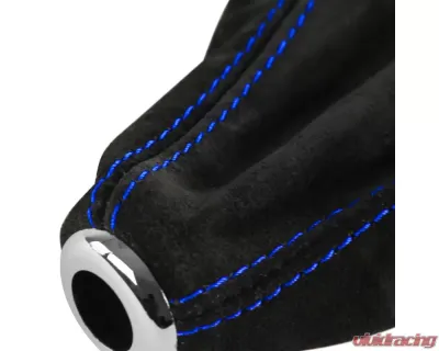 Spec-D Black Suede JDM Manual Shift Boot with Blue Stitching Honda Civic | Del Sol |  Acura Integra 1992-2001 - SKB-BLKSU-BS
