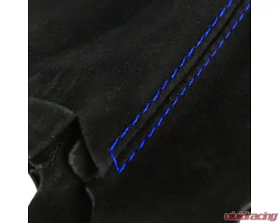Spec-D Black Suede JDM Manual Shift Boot with Blue Stitching Honda Civic | Del Sol |  Acura Integra 1992-2001 - SKB-BLKSU-BS