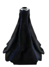 Spec-D Black Suede JDM Manual Shift Boot with Blue Stitching Honda Civic | Del Sol |  Acura Integra 1992-2001                                     - SKB-BLKSU-BS - Image 7