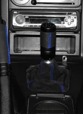 Spec-D Black Suede JDM Manual Shift Boot with Blue Stitching Honda Civic | Del Sol |  Acura Integra 1992-2001                                     - SKB-BLKSU-BS - Image 9