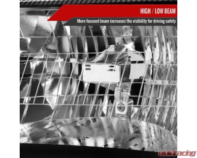 Spec-D Factory Style Headlights & Corner Lamps (Matte Black Headlights/Clear Lens) Mercury Grand Marquis 2006-2011 - 2LCLH-GMAR06JM-GO