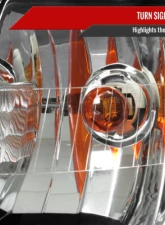 Spec-D Factory Style Headlights & Corner Lamps (Matte Black Headlights/Clear Lens) Mercury Grand Marquis 2006-2011                                     - 2LCLH-GMAR06JM-GO - Image 4