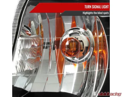 Spec-D Factory Style Headlights & Corner Lamps (Matte Black Headlights/Clear Lens) Mercury Grand Marquis 2006-2011 - 2LCLH-GMAR06JM-GO