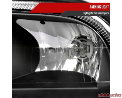 Spec-D Factory Style Headlights & Corner Lamps (Matte Black Headlights/Clear Lens) Mercury Grand Marquis 2006-2011 - 2LCLH-GMAR06JM-GO