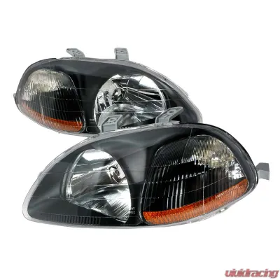 Spec-D Black Housing Headlights Honda Civic 1996-1998 - 2LH-CV96JM-KS