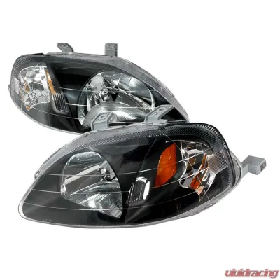 Spec-D Black Housing Headlights Honda Civic 1999-2000 - 2LH-CV99JM-KS