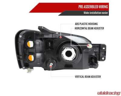 Spec-D Headlights Matte Black Housing Clear Lens Subaru Legacy 2000-2004 - 2LH-LGY00JM-GO