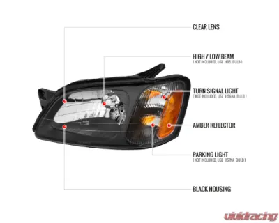 Spec-D Headlights Matte Black Housing Clear Lens Subaru Legacy 2000-2004 - 2LH-LGY00JM-GO