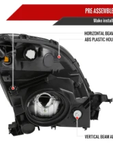 Spec-D Headlights Chrome Housing Clear Lens No Bulbs Included Toyota Prius 2006-2009                                     - 2LH-PUS06-GO - Image 6