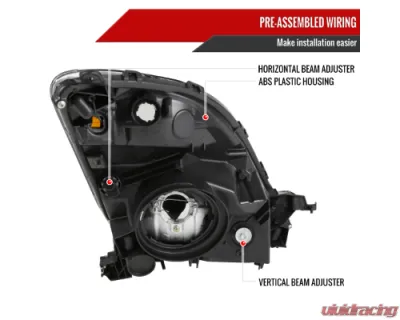 Spec-D Headlights Chrome Housing Clear Lens No Bulbs Included Toyota Prius 2006-2009 - 2LH-PUS06-GO