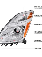 Spec-D Headlights Chrome Housing Clear Lens No Bulbs Included Toyota Prius 2006-2009                                     - 2LH-PUS06-GO - Image 7