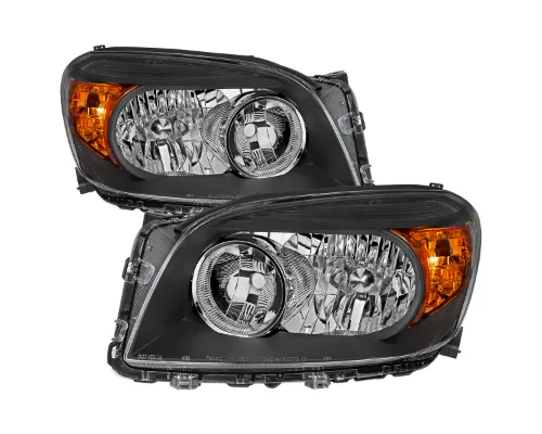 Spec-D Base Ltd Headlights Matte Black Housing Clear Lens No Bulbs Included Toyota Rav4 2006-2008 - 2LH-RAV406JM-GO