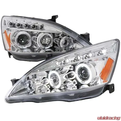 Spec-D Chrome Projector LED Headlights Honda Accord 2003-2007 - 2LHP-ACD03-TM