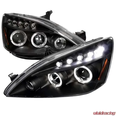 Spec-D Black Projector LED Headlights Honda Accord 2003-2007 - 2LHP-ACD03JM-TM